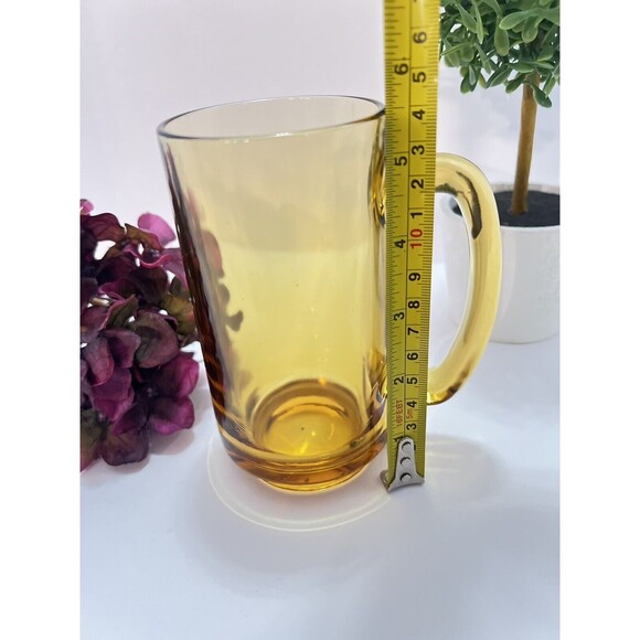 Vintage Hazel Atlas Amber Glass Drinking Beer Mug Stein with D Handle - Picture 5 of 5